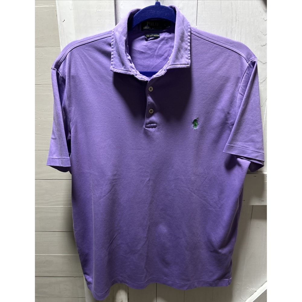Polo Ralph Lauren Men's L Lavender/Green Pony  Pima Soft Touch Short Sleeve